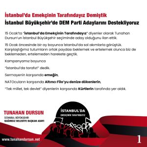 İstanbul Büyükşehir'de DEM Parti adaylarını destekliyoruz